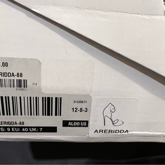 Aldo’s dressy 5 inch open toe stiletto two tone heels with ankle strap - Picture 7 of 8